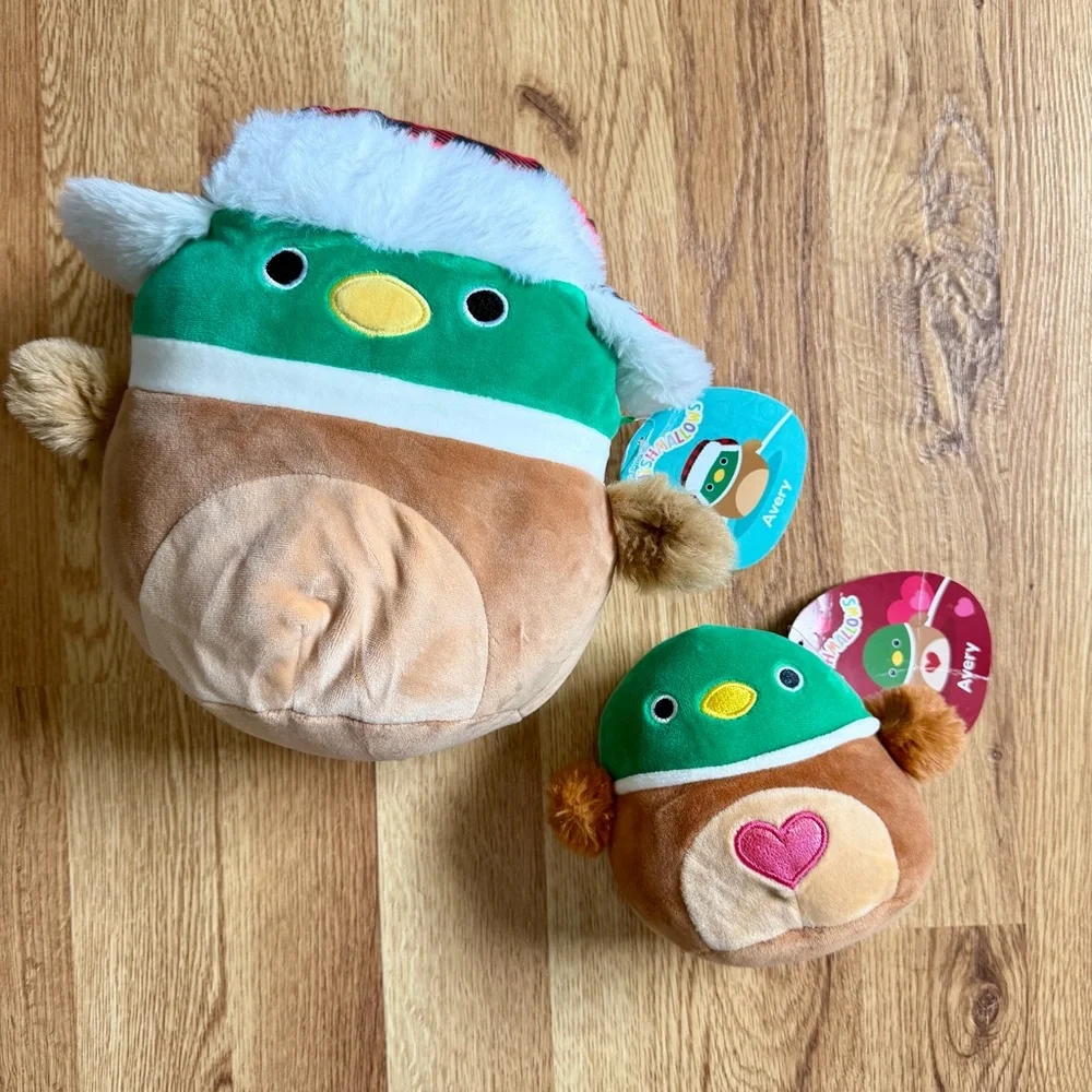 Squishmallows Avery the mallard duck holiday and valentines bundle